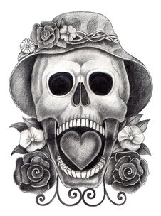 Art Skull Day Of The Dead. Royalty Free Stock Photo