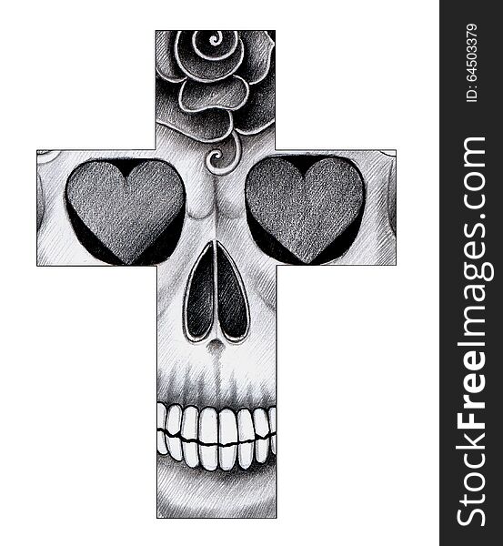 Art Skull Cross Day Of The Dead.