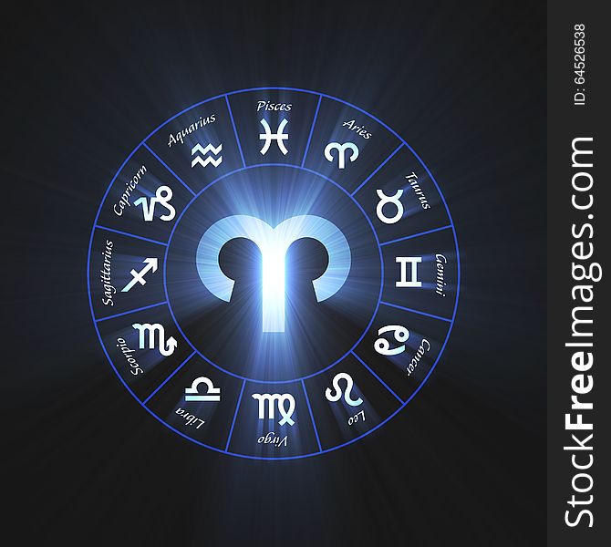Astrology Symbol Aries Light Flare
