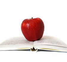 Red Apple On The Book Stock Photo Red Apple On The Book Stock Photo