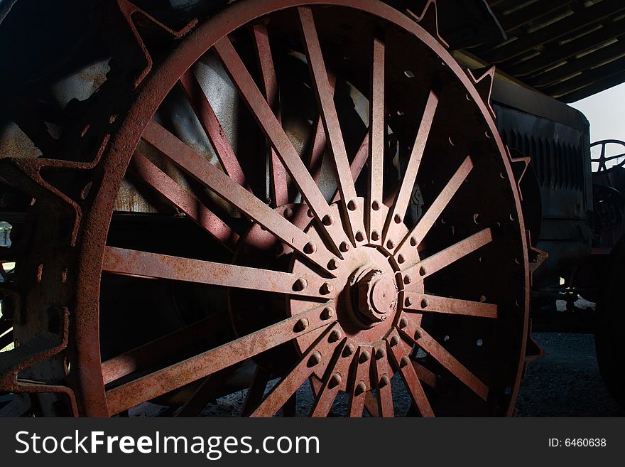 Old Tractor On A Farm