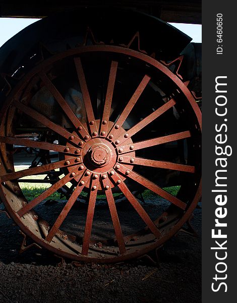 Old tractor on a farm. Old tractor on a farm