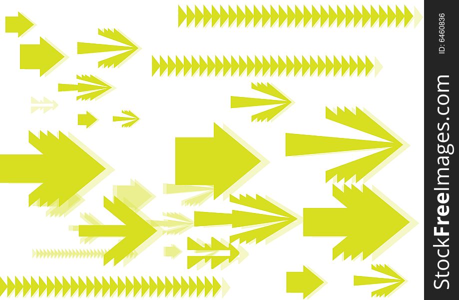 Moving arrows in white background. Moving arrows in white background