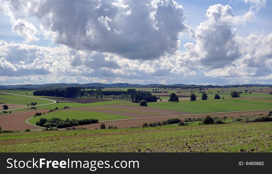 A typical field landscape scene of south west Germany