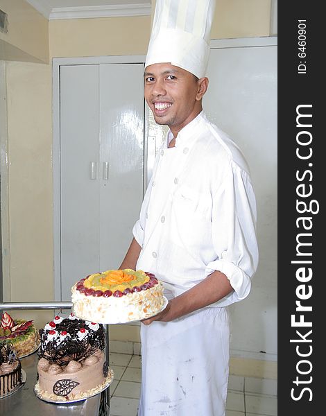 Chef pastry and the cakes