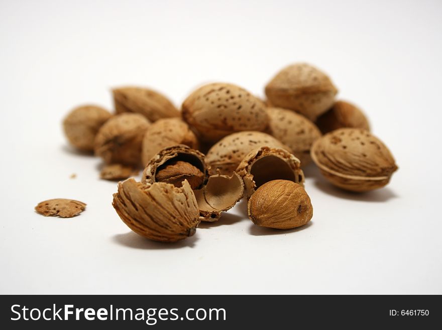 A small group of italian sweet almonds. A small group of italian sweet almonds