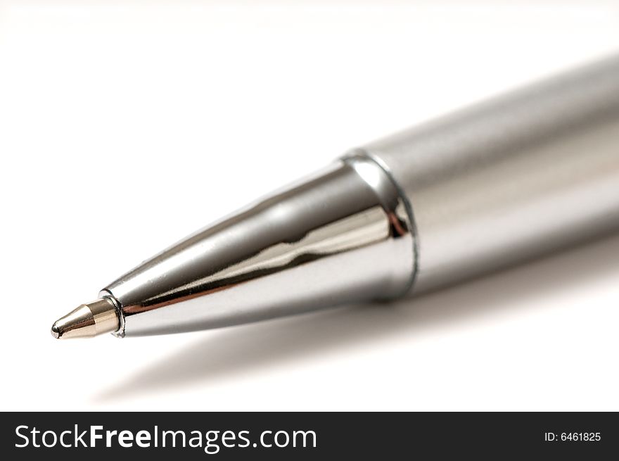 Macro image of pen isolated over white