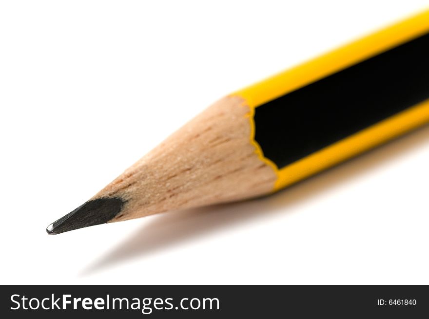 Macro image of pencil isolated over white