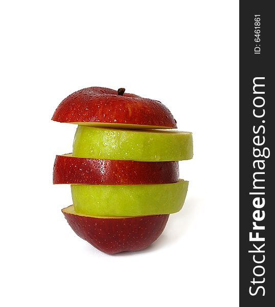 Mixed apple isolated on a white background. Mixed apple isolated on a white background