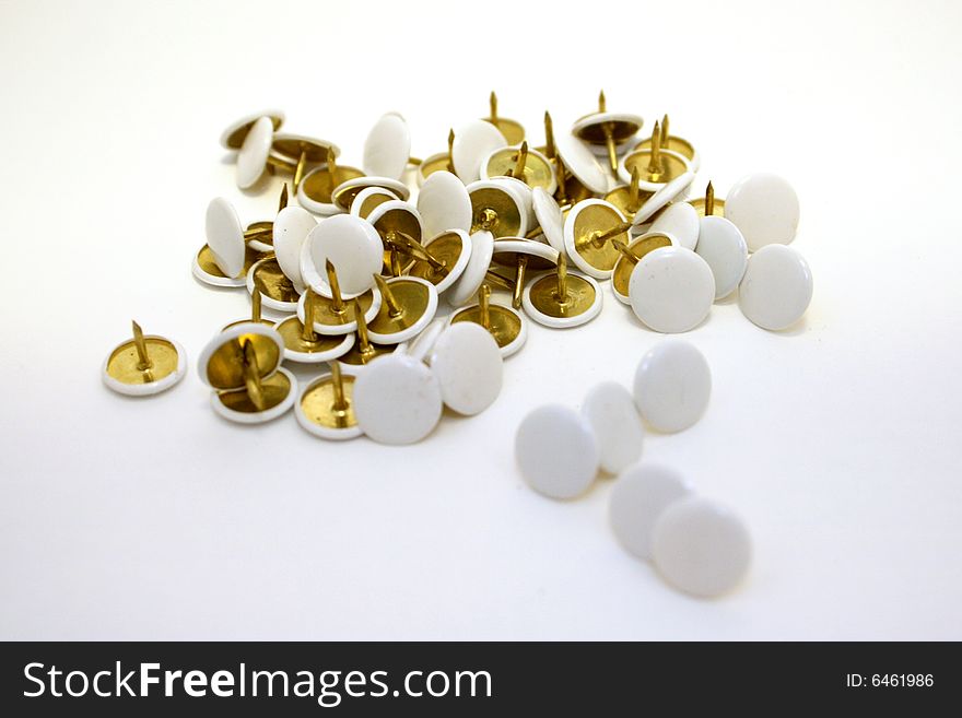 Group of white office pins