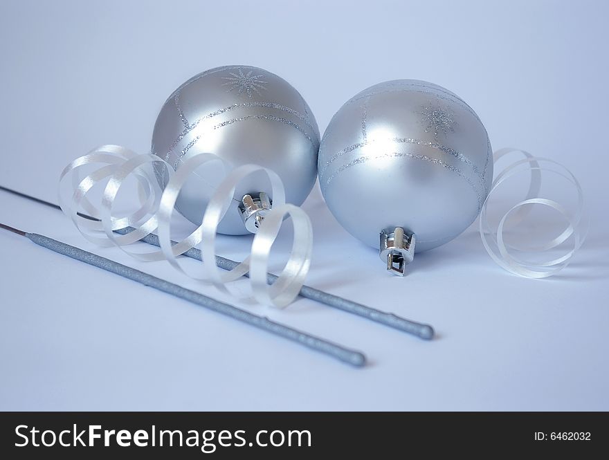 Spheres And Sparks On A Blue Background