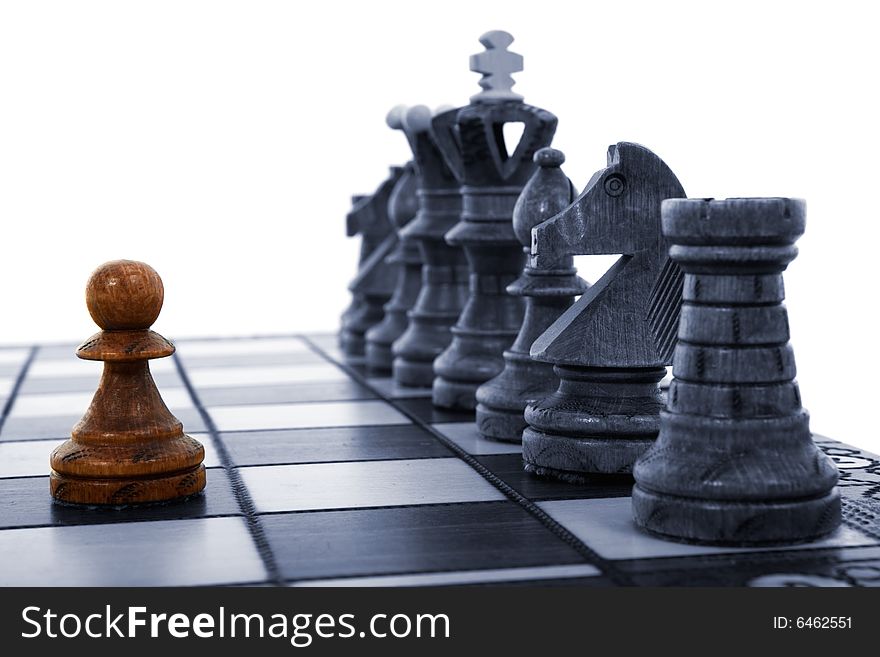 Variants chess composition on white background