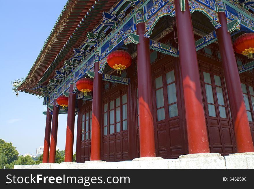 A chinese building of a ancient palace. A chinese building of a ancient palace.