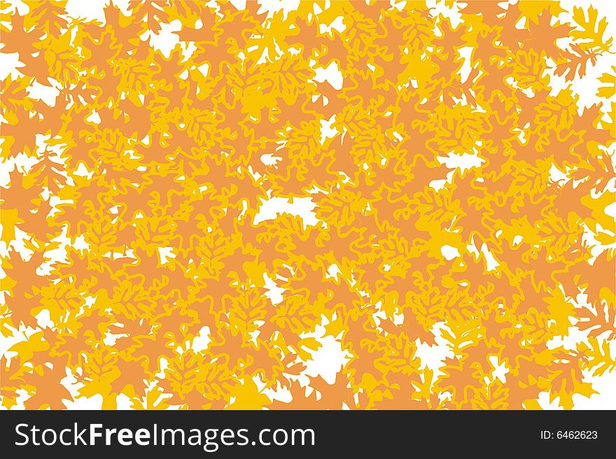 Background of yellow and orange leaf structures. Background of yellow and orange leaf structures