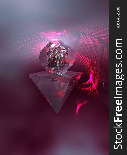 3d image with abstract object and background. 3d image with abstract object and background