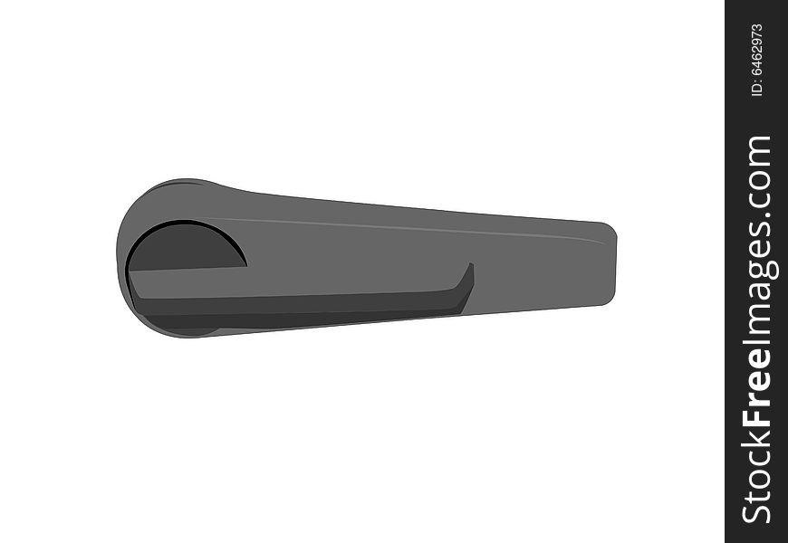 Door handle on white background