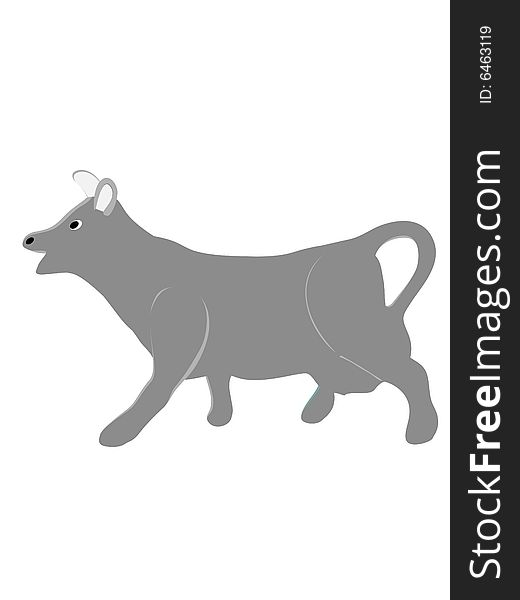 Porcelain cow on isolated white background