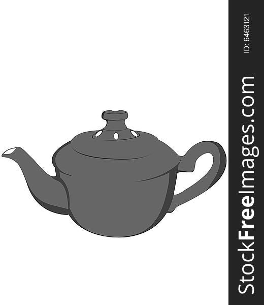 Porcelain tea pot with white background