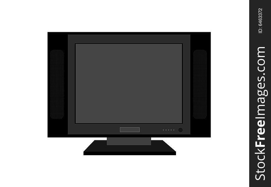 Flat screen television against white background