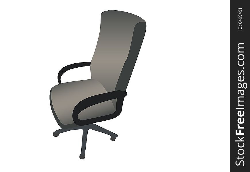 Rotating arm chair against white background