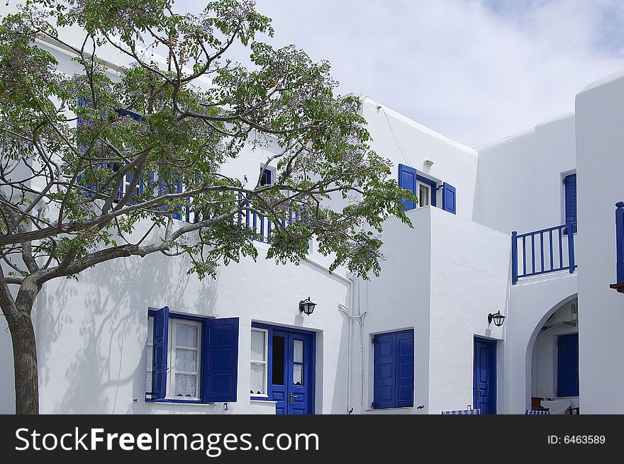 White traditional house of cyclades in the Greek island Folegandos. White traditional house of cyclades in the Greek island Folegandos