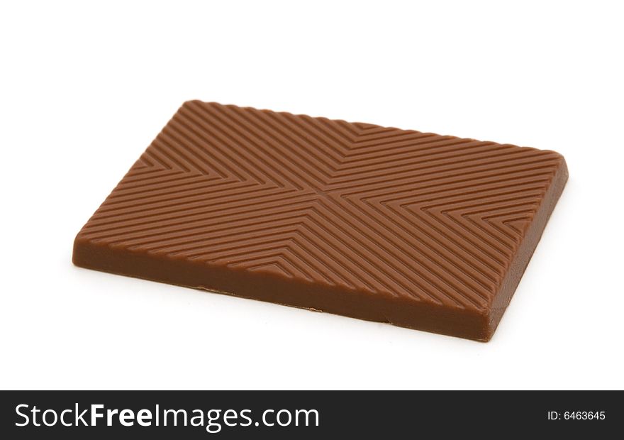 Milk chocolate on white background