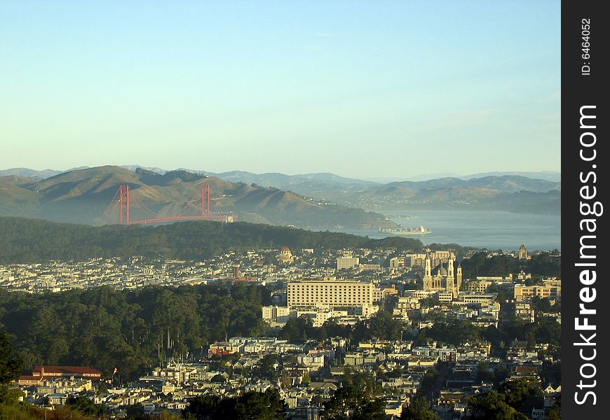 Sunny day view from Twin Peaks point of San Francisco. Sunny day view from Twin Peaks point of San Francisco