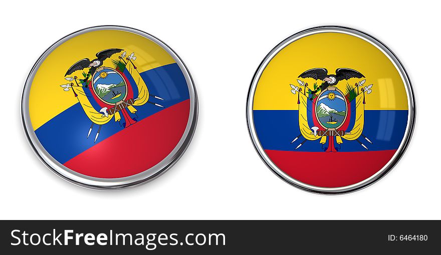 Button style banner in 3D of Ecuador. Button style banner in 3D of Ecuador