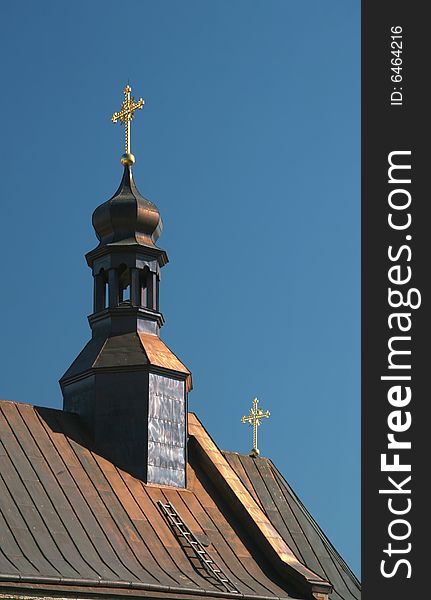 Dome of orthodox church with a copper roof