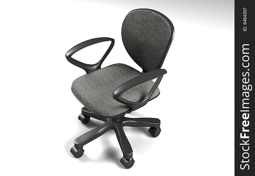 Three dimensional office chair  on an isolated background