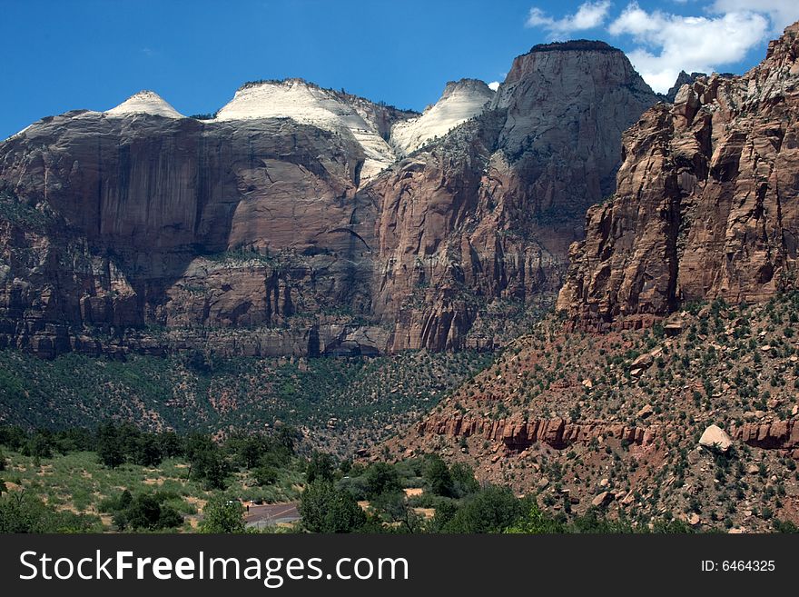 Magnificent view of Zion Canyon National Park, near Springdale, Utah