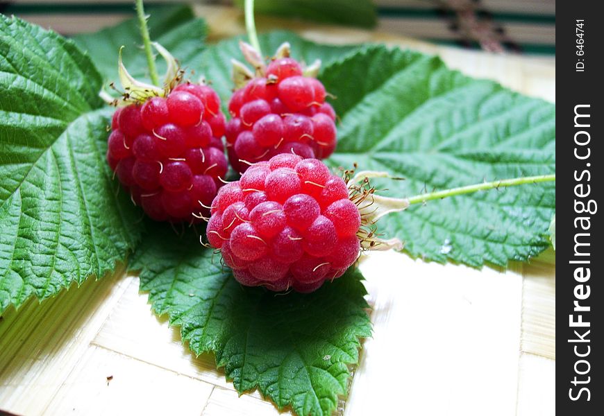 Appetizing delicious ripe juicy raspberry