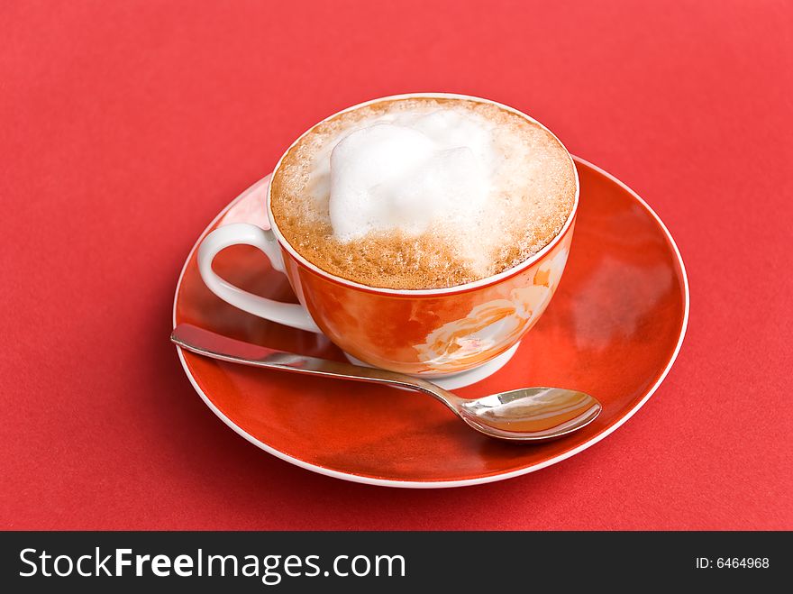 A Cup Of Cappuccino With Milk Foam