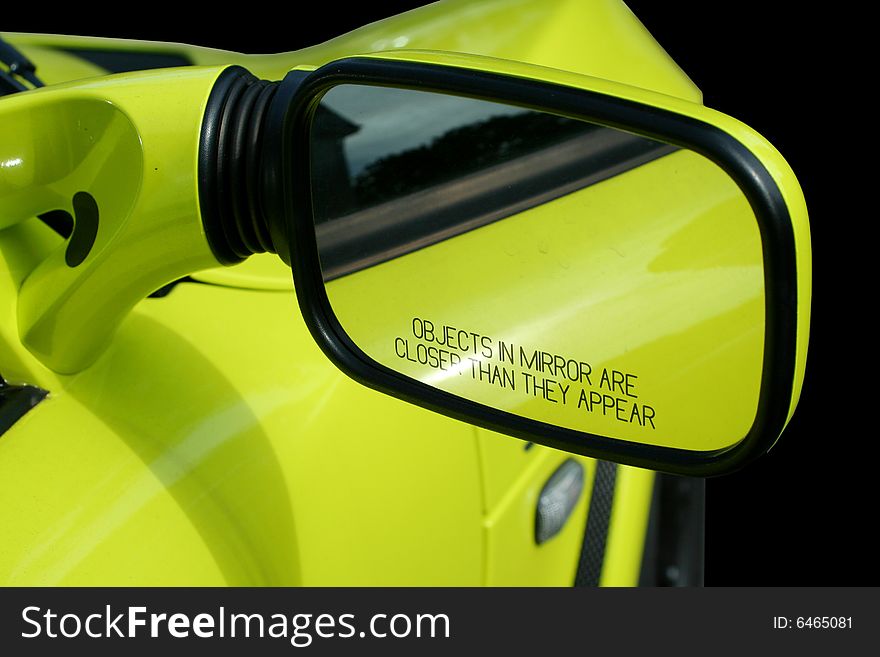 Yellow Sports Car Mirror