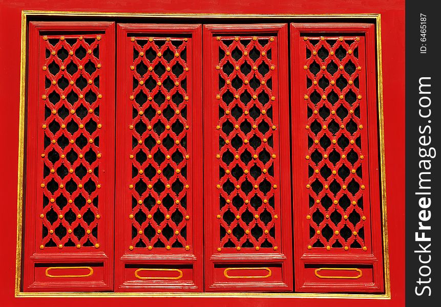 Window of ancient chinese style, red window. Window of ancient chinese style, red window