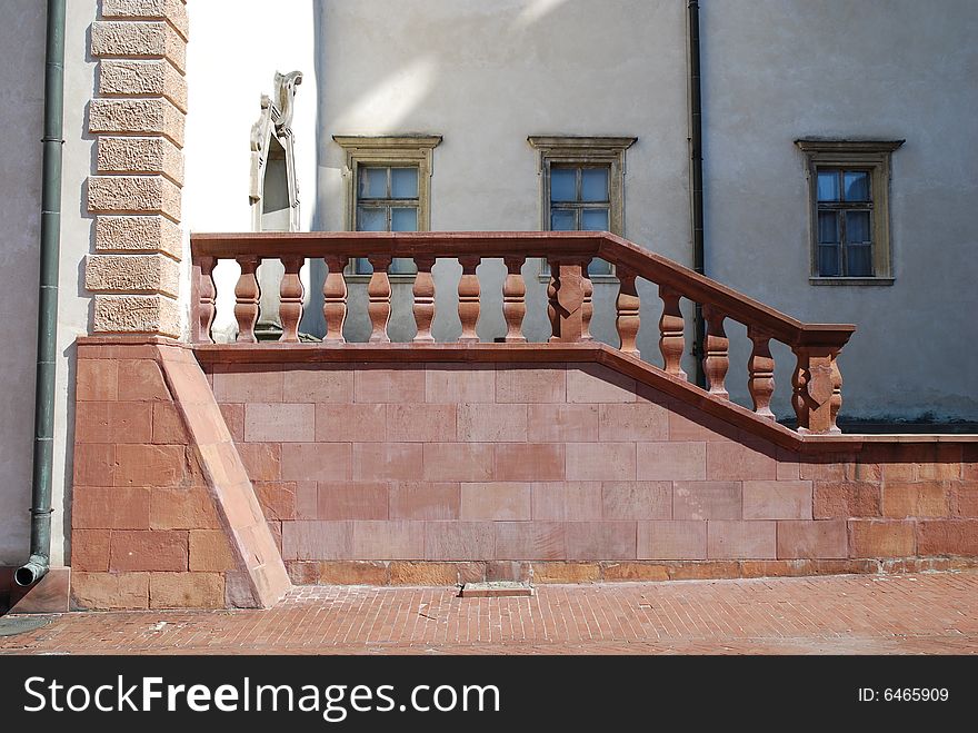 Old castle, stairs and window