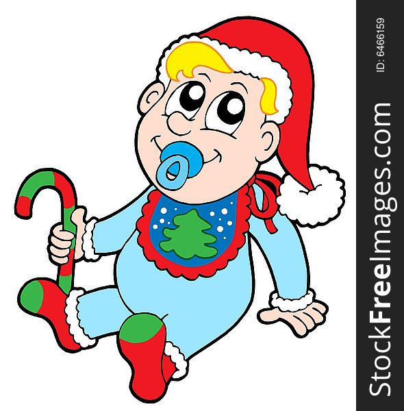 Christmas baby with cap - vector illustration.