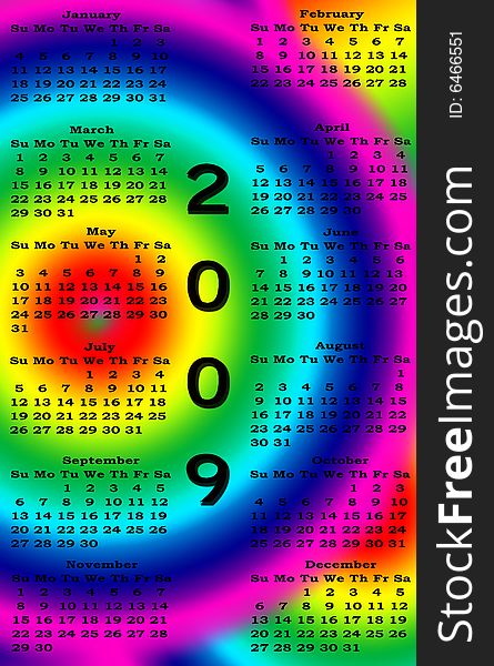 Happy New Year 2009 Calendar