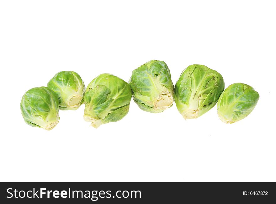 Brussel sprouts isolated on white