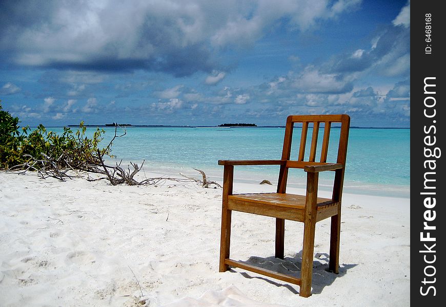 Chair on the desert beach of maldive. Chair on the desert beach of maldive