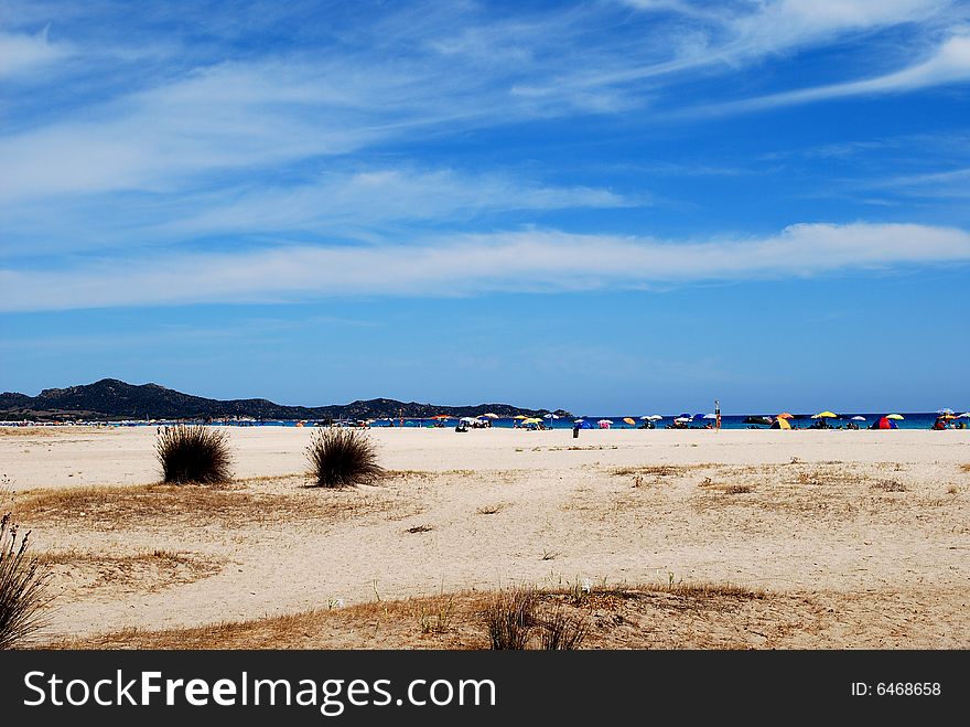 Sardinia beach landscape in august