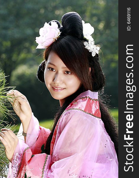 A girl in Chinese ancient dress. 
She is so beautiful and lovely. A girl in Chinese ancient dress. 
She is so beautiful and lovely.