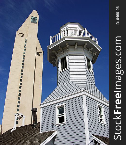 Modern and old architecture in San Diego city, California. Modern and old architecture in San Diego city, California.