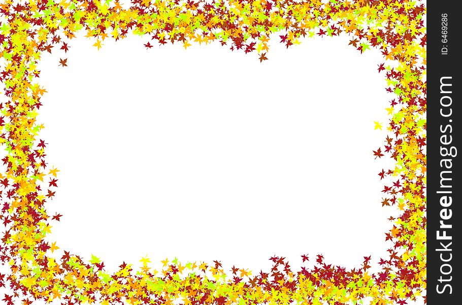 Frame made of leaves in fall and autumn colors. Frame made of leaves in fall and autumn colors