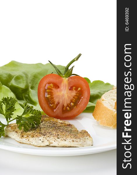 Grilled chicken steak and some salad