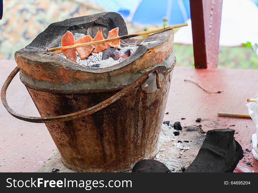 Pork grill on the fire. Pork grill on the fire