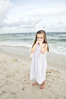 Pouting On The Beach Stock Images