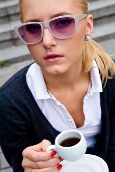 Beautiful Young Woman And Coffee Stock Photo Beautiful Young Woman And Coffee Stock Photo