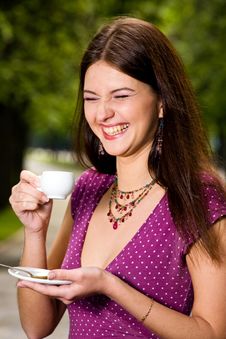 Beautiful Young Woman And Coffee Royalty Free Stock Photo Beautiful Young Woman And Coffee Royalty Free Stock Photo