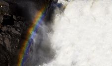 A Rainbow Over A Waterfall Royalty Free Stock Images